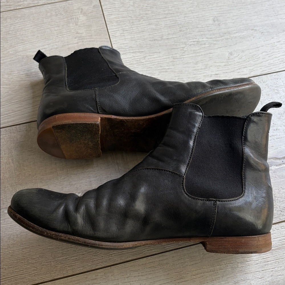 Prada Black Leather Men's Ankle Boots 38 sole replaced genuine Italian leather - Picture 11 of 11